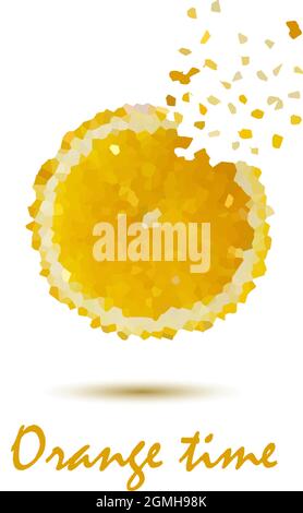 Orange is a mosaic of pieces. Vector illustration Stock Vector