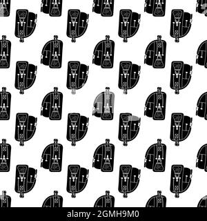 Jeans backpack pattern seamless background texture repeat wallpaper geometric vector Stock Vector
