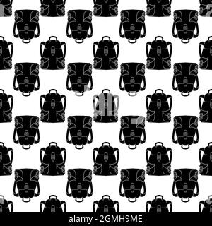 Old backpack pattern seamless background texture repeat wallpaper geometric vector Stock Vector