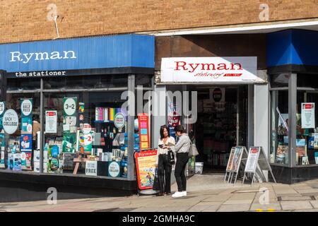 Ryman the Stationer, stationery shop on the high street, England, UK Stock Photo