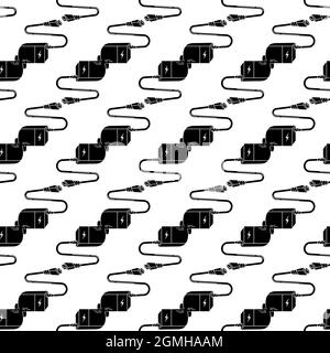 Electronic cigarette charger pattern seamless background texture repeat wallpaper geometric vector Stock Vector