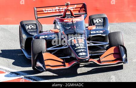 September 18 2021 Monterey, CA, U.S.A. Driver Will Power going into the corkscrew during the NTT Firestone Grand Prix of Monterey qualifying at Weathertech Raceway Laguna Seca Monterey, CA Thurman James/CSM Stock Photo