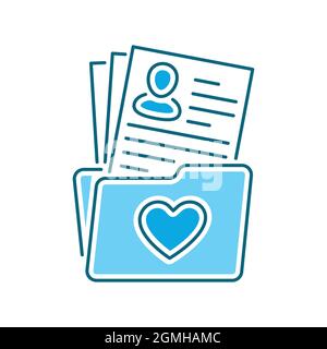 Volunteer application color line icon. Charity work. Outline pictogram for web page, mobile app, promo. Stock Vector