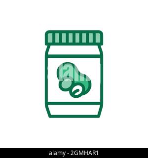 Organic peanut paste color line icon. Outline pictogram for web page, mobile app, promo. Stock Vector