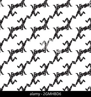 Woman break dancer pattern seamless background texture repeat wallpaper geometric vector Stock Vector