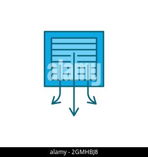 Ceiling fan color line icon. Sign for web page, mobile app, button, logo. Editable stroke. Stock Vector