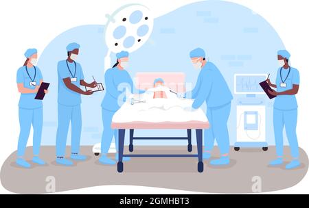 Hospital surgery 2D vector isolated illustration Stock Vector