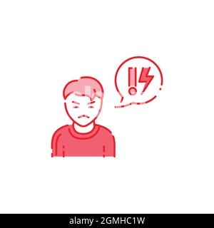 Problem child color line icon. Emotional instability. Sign for web page, mobile app, button, logo. Editable stroke Stock Vector