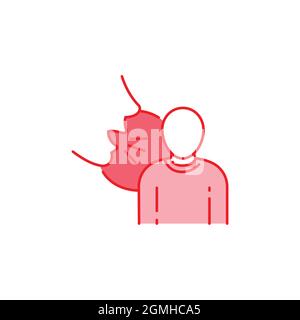 Insult black line icon. Verbal bullying. Harassment, social abuse and ...