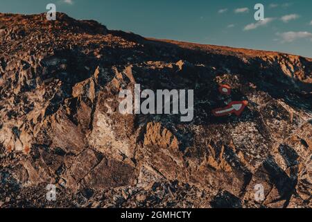 Rocky mountain slope with sky in background, Zlatibor mountain in Serbia Stock Photo