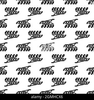 Tractor farm equipment pattern seamless background texture repeat wallpaper geometric vector Stock Vector