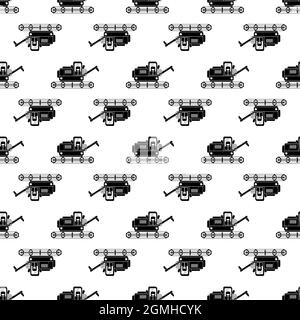 Wheat harvester pattern seamless background texture repeat wallpaper geometric vector Stock Vector