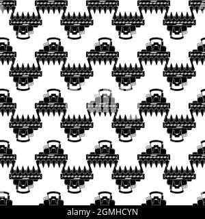 Corn harvester pattern seamless background texture repeat wallpaper geometric vector Stock Vector