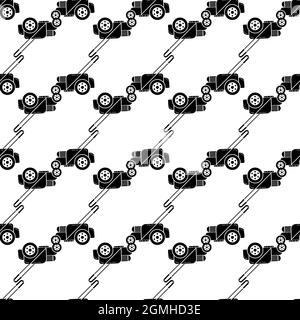 Motor grass cutter pattern seamless background texture repeat wallpaper geometric vector Stock Vector