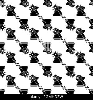 Mechanical hand seeder pattern seamless background texture repeat wallpaper geometric vector Stock Vector