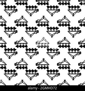 Tractor plowing pattern seamless background texture repeat wallpaper geometric vector Stock Vector