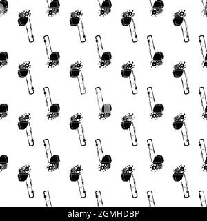 Garden walk tractor pattern seamless background texture repeat wallpaper geometric vector Stock Vector
