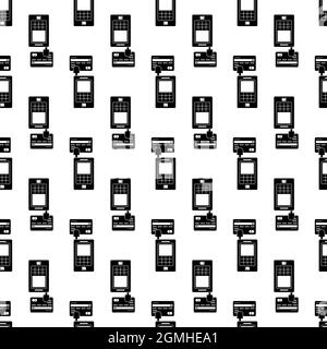 Credit card terminal pattern seamless background texture repeat wallpaper geometric vector Stock Vector