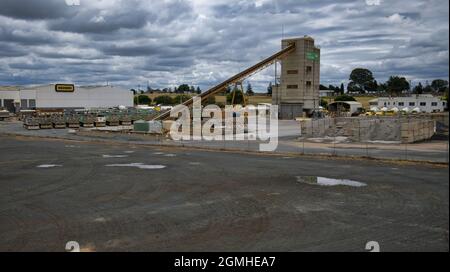 Toowoomba, Queensland Australia - February 14, 2021: Overall shot of a concrete making factory in Toowoomba Queensland Stock Photo