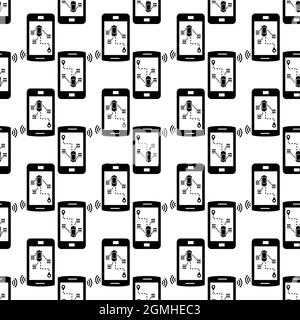 Smartphone car control pattern seamless background texture repeat wallpaper geometric vector Stock Vector