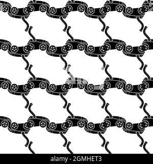 Four wheel vacuum cleaner pattern seamless background texture repeat wallpaper geometric vector Stock Vector