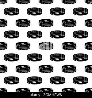 Robot vacuum cleaner pattern seamless background texture repeat wallpaper geometric vector Stock Vector