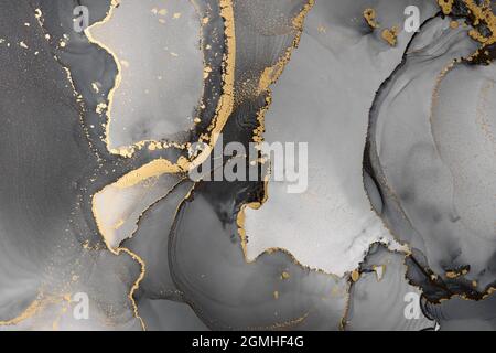 waves, oriental, creative, metallic, fluid art, alcohol ink, marble, watercolor, ocean, glitter, design, luxury, ink, stone, splash, transparency, roc Stock Photo