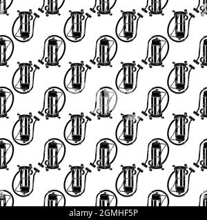 Big vacuum cleaner pattern seamless background texture repeat wallpaper geometric vector Stock Vector