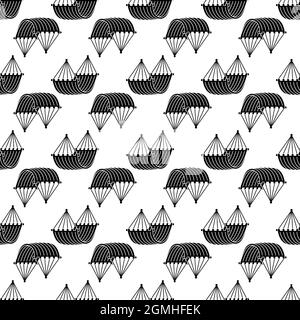 Beach hammock pattern seamless background texture repeat wallpaper geometric vector Stock Vector