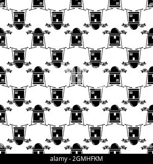 Drone delivery pattern seamless background texture repeat wallpaper geometric vector Stock Vector