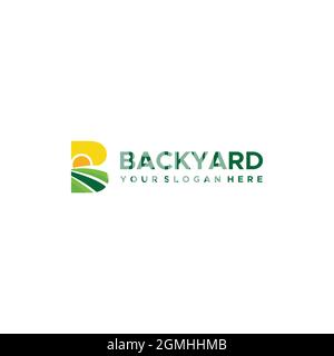 modern lettermark initial B BACKYARD Logo design Stock Vector