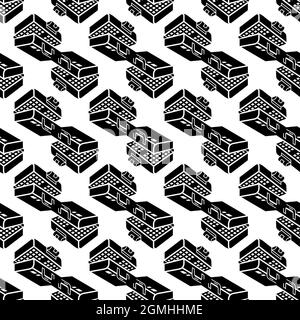 Kitchen waffle maker pattern seamless background texture repeat wallpaper geometric vector Stock Vector