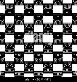 Latte machine maker pattern seamless background texture repeat wallpaper geometric vector Stock Vector