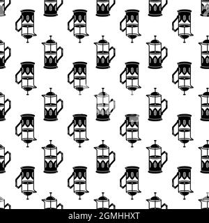Tea vacuum pot pattern seamless background texture repeat wallpaper geometric vector Stock Vector
