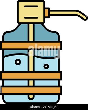 Home water dispenser icon. Outline home water dispenser vector icon color flat isolated Stock Vector