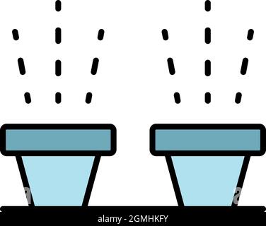 Irrigation pot icon. Outline irrigation pot vector icon color flat isolated Stock Vector