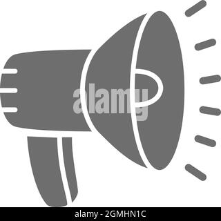 Loudspeaker, megaphone grey icon. Isolated on white background Stock Vector