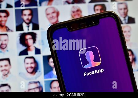 New Delhi, India, 16 January 2020:- photo editing application faceapp Stock Photo