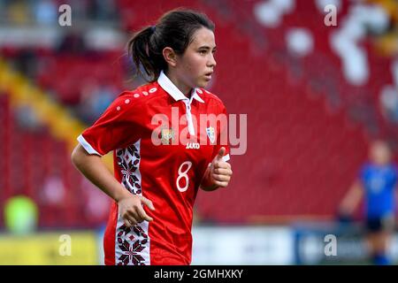 Trieste, Italy. 17th Sep, 2021. Francesca Covali (Moldova) during Women's World Cup 2023 Qualifiers - Italy vs Moldova, FIFA World Cup in Trieste, Italy, September 17 2021 Credit: Independent Photo Agency/Alamy Live News Stock Photo