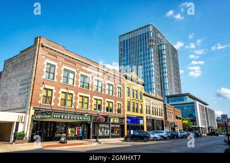 FARGO, ND - JULY 2, 2021: View of downtown Fargo, ND Stock Photo