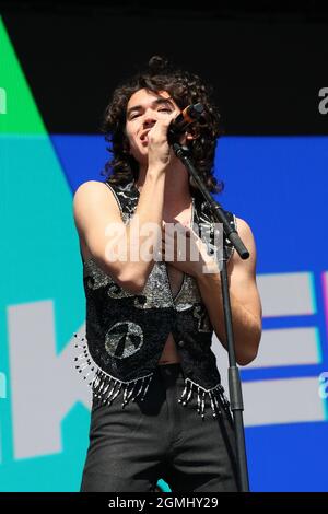 Las Vegas, United States. 19th Sep, 2021. Conan Gray performs on stage during the iHeartRadio Music Festival Daytime Concerts at Area15 in Las Vegas, Nevada on Saturday, September 18, 2021. Photo by James Atoa/UPI Credit: UPI/Alamy Live News Stock Photo