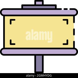 City billboard icon. Outline city billboard vector icon color flat isolated Stock Vector