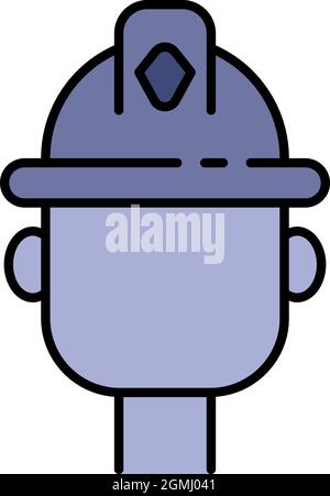 Architecture face icon. Outline architecture face vector icon color flat isolated Stock Vector