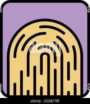Forensic fingerprint icon. Outline forensic fingerprint vector icon color flat isolated Stock Vector