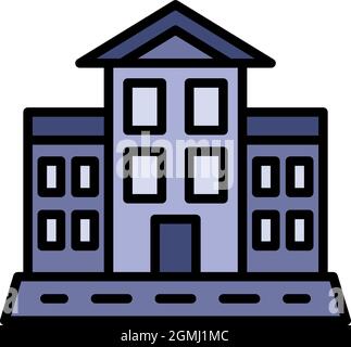 primary school building glyph icon vector illustration Stock Vector ...