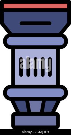 Professional lens icon. Outline professional lens vector icon color flat isolated Stock Vector