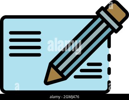 Post receiver info icon. Outline post receiver info vector icon color flat isolated Stock Vector