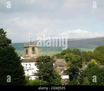 Tower at St Thomas Becket Church in Chapel en le Frith, Derbyshire Stock Photo