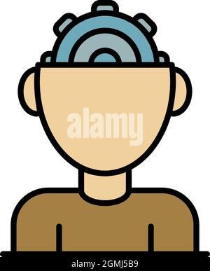 Child interactive learning icon. Outline child interactive learning vector icon color flat isolated Stock Vector