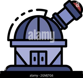 Space observatory icon. Outline space observatory vector icon color flat isolated Stock Vector